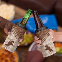 Aloha Hawaii Cowboys Paniolo 4 in 1 Can Cooler Tumbler Beige Palaka - Polynesian Pride