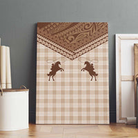 Aloha Hawaii Cowboys Paniolo Canvas Wall Art Beige Palaka - Polynesian Pride