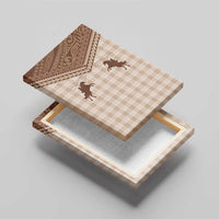 Aloha Hawaii Cowboys Paniolo Canvas Wall Art Beige Palaka - Polynesian Pride