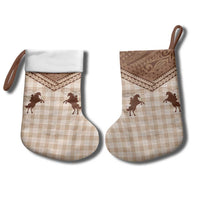 Aloha Hawaii Cowboys Paniolo Christmas Stocking Beige Palaka - Polynesian Pride