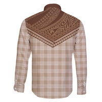 Aloha Hawaii Cowboys Paniolo Family Matching Long Sleeve Bodycon Dress and Hawaiian Shirt Beige Palaka - Polynesian Pride