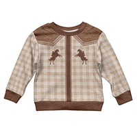 Aloha Hawaii Cowboys Paniolo Kid Ugly Christmas Sweater Beige Palaka - Polynesian Pride