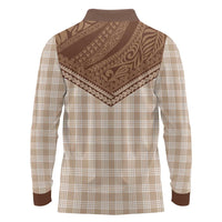 Aloha Hawaii Cowboys Paniolo Long Sleeve Polo Shirt Beige Palaka - Polynesian Pride