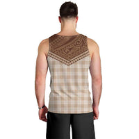 Aloha Hawaii Cowboys Paniolo Men Tank Top Beige Palaka - Polynesian Pride