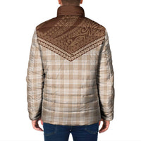 Aloha Hawaii Cowboys Paniolo Padded Jacket Beige Palaka - Polynesian Pride