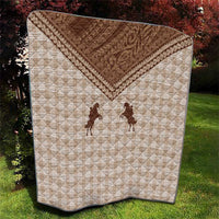 Aloha Hawaii Cowboys Paniolo Quilt Beige Palaka - Polynesian Pride