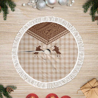Aloha Hawaii Cowboys Paniolo Tree Skirt Beige Palaka - Polynesian Pride