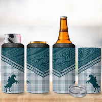 Aloha Hawaii Cowboys Paniolo 4 in 1 Can Cooler Tumbler Teal Palaka - Polynesian Pride