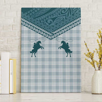 Aloha Hawaii Cowboys Paniolo Canvas Wall Art Teal Palaka - Polynesian Pride