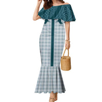 Aloha Hawaii Cowboys Paniolo Family Matching Mermaid Dress and Hawaiian Shirt Teal Palaka - Polynesian Pride