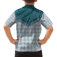 Aloha Hawaii Cowboys Paniolo Family Matching Summer Maxi Dress and Hawaiian Shirt Teal Palaka - Polynesian Pride