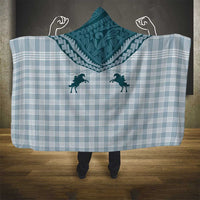 Aloha Hawaii Cowboys Paniolo Hooded Blanket Teal Palaka - Polynesian Pride