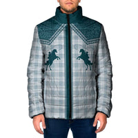 Aloha Hawaii Cowboys Paniolo Padded Jacket Teal Palaka - Polynesian Pride