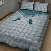 Aloha Hawaii Cowboys Paniolo Quilt Bed Set Teal Palaka - Polynesian Pride