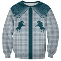 Aloha Hawaii Cowboys Paniolo Sweatshirt Teal Palaka - Polynesian Pride