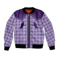 Aloha Hawaii Cowboys Paniolo Bomber Jacket Violet Palaka - Polynesian Pride