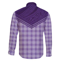 Aloha Hawaii Cowboys Paniolo Family Matching Long Sleeve Bodycon Dress and Hawaiian Shirt Violet Palaka - Polynesian Pride