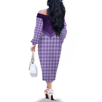 Aloha Hawaii Cowboys Paniolo Family Matching Off The Shoulder Long Sleeve Dress and Hawaiian Shirt Violet Palaka - Polynesian Pride