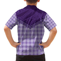 Aloha Hawaii Cowboys Paniolo Family Matching Off Shoulder Maxi Dress and Hawaiian Shirt Violet Palaka - Polynesian Pride