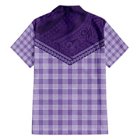 Aloha Hawaii Cowboys Paniolo Family Matching Puletasi and Hawaiian Shirt Violet Palaka - Polynesian Pride