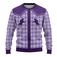 Aloha Hawaii Cowboys Paniolo Ugly Christmas Sweater Violet Palaka - Polynesian Pride