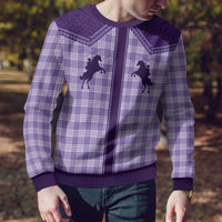 Aloha Hawaii Cowboys Paniolo Ugly Christmas Sweater Violet Palaka - Polynesian Pride