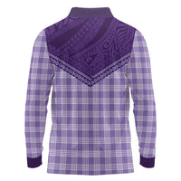 Aloha Hawaii Cowboys Paniolo Long Sleeve Polo Shirt Violet Palaka - Polynesian Pride