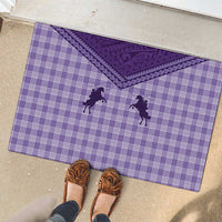 Aloha Hawaii Cowboys Paniolo Rubber Doormat Violet Palaka - Polynesian Pride