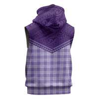 Aloha Hawaii Cowboys Paniolo Sleeveless Hoodie Violet Palaka - Polynesian Pride