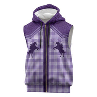 Aloha Hawaii Cowboys Paniolo Sleeveless Zip Hoodie Violet Palaka LT7 Purple - Polynesian Pride