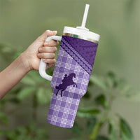 Aloha Hawaii Cowboys Paniolo Tumbler With Handle Violet Palaka - Polynesian Pride