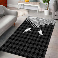 Aloha Hawaii Cowboys Paniolo Area Rug Black Palaka - Polynesian Pride