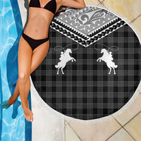 Aloha Hawaii Cowboys Paniolo Beach Blanket Black Palaka - Polynesian Pride