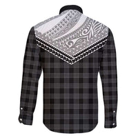 Aloha Hawaii Cowboys Paniolo Family Matching Off Shoulder Short Dress and Hawaiian Shirt Black Palaka - Polynesian Pride