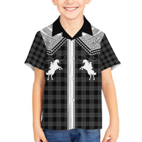 Aloha Hawaii Cowboys Paniolo Family Matching Puletasi and Hawaiian Shirt Black Palaka - Polynesian Pride
