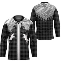 Aloha Hawaii Cowboys Paniolo Hockey Jersey Black Palaka - Polynesian Pride