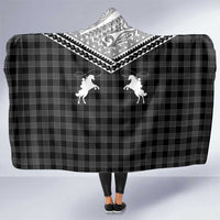 Aloha Hawaii Cowboys Paniolo Hooded Blanket Black Palaka - Polynesian Pride