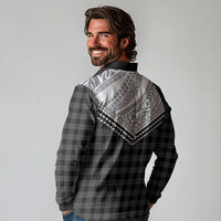 Aloha Hawaii Cowboys Paniolo Long Sleeve Polo Shirt Black Palaka - Polynesian Pride