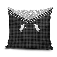 Aloha Hawaii Cowboys Paniolo Pillow Cover Black Palaka - Polynesian Pride