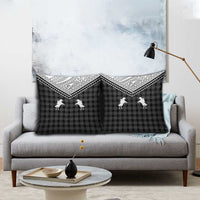 Aloha Hawaii Cowboys Paniolo Pillow Cover Black Palaka - Polynesian Pride