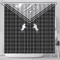 Aloha Hawaii Cowboys Paniolo Shower Curtain Black Palaka - Polynesian Pride