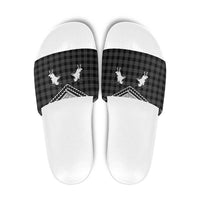 Aloha Hawaii Cowboys Paniolo Slide Sandals Black Palaka - Polynesian Pride