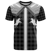 Aloha Hawaii Cowboys Paniolo T Shirt Black Palaka - Polynesian Pride