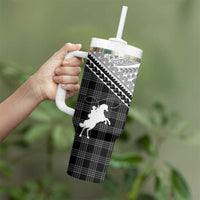 Aloha Hawaii Cowboys Paniolo Tumbler With Handle Black Palaka - Polynesian Pride