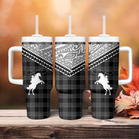 Aloha Hawaii Cowboys Paniolo Tumbler With Handle Black Palaka - Polynesian Pride