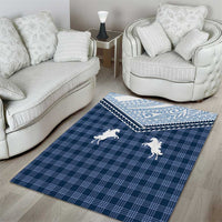 Aloha Hawaii Cowboys Paniolo Area Rug Navy Blue Palaka - Polynesian Pride