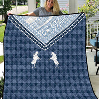 Aloha Hawaii Cowboys Paniolo Quilt Navy Blue Palaka - Polynesian Pride