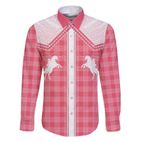 Aloha Hawaii Cowboys Paniolo Family Matching Off Shoulder Maxi Dress and Hawaiian Shirt Rose Palaka - Polynesian Pride