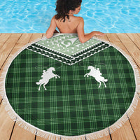 Aloha Hawaii Cowboys Paniolo Beach Blanket Forest Green Palaka - Polynesian Pride