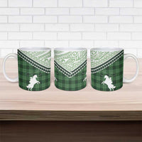 Aloha Hawaii Cowboys Paniolo Ceramic Mug Forest Green Palaka - Polynesian Pride